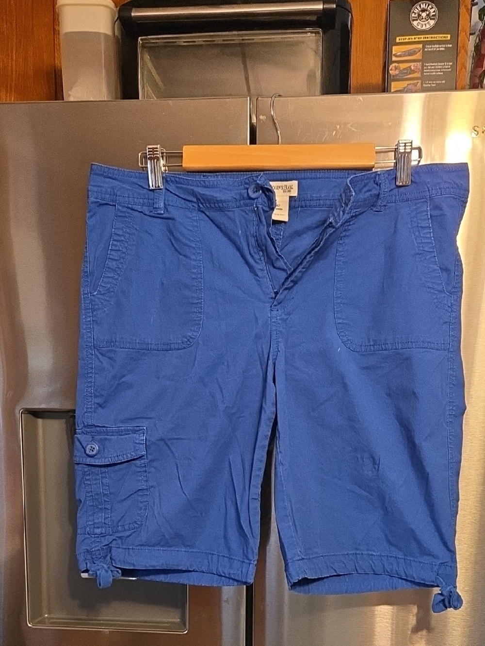 Women's Blue Cargo Drawstring Shorts, St. Johns Bay, Size 12 (Fits Size 10)
